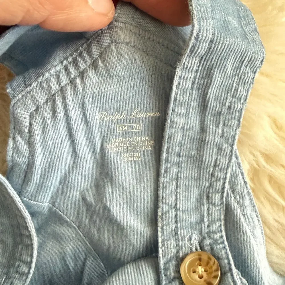 NEW Ralph Lauren Blue Corduroy Overall